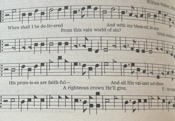 Music and text for Sacred Harp tune 410b 'Mutual Love'.